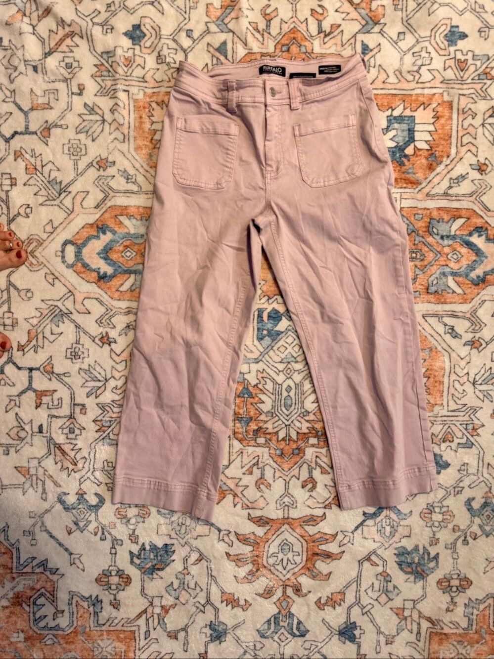 Buffalo David Bitton Brigette High Rise Soft Stretch Crop Pants Pink Lilac 8/29
